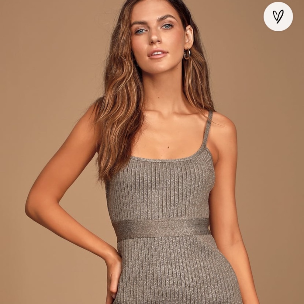 Lulus silver metallic mini dress new with tags